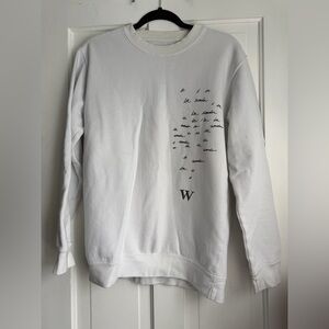 shawn mendes merch sweatshirt wonder lyrics white crew neck small